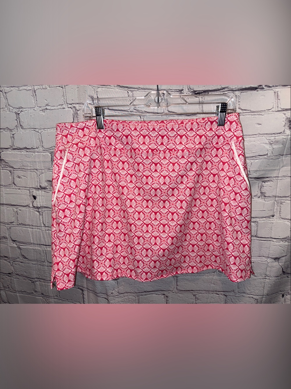 Sigrid Olsen Pink Patterned Mini Skirt